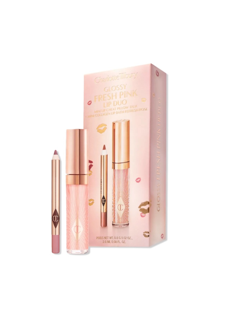 Charlotte Tilbury Mini Glossy Pink Lip Gloss + Lip Liner Set